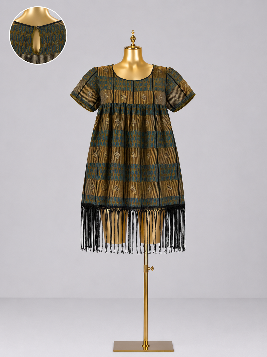 Mick Midnight Heritage Fringe Kaftan Dress