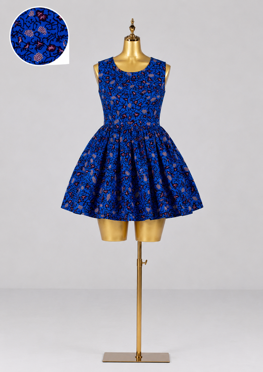 Zuri Indigo Bloom African Print Dress