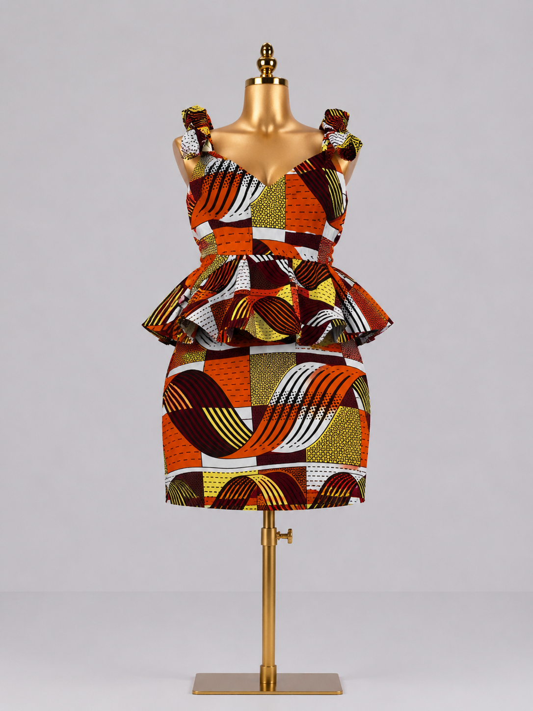 Aba Sunrise Peplum African Print Dress