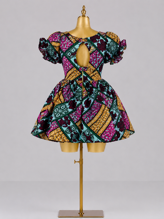 Zola Mosaic Bloom African Print Dress