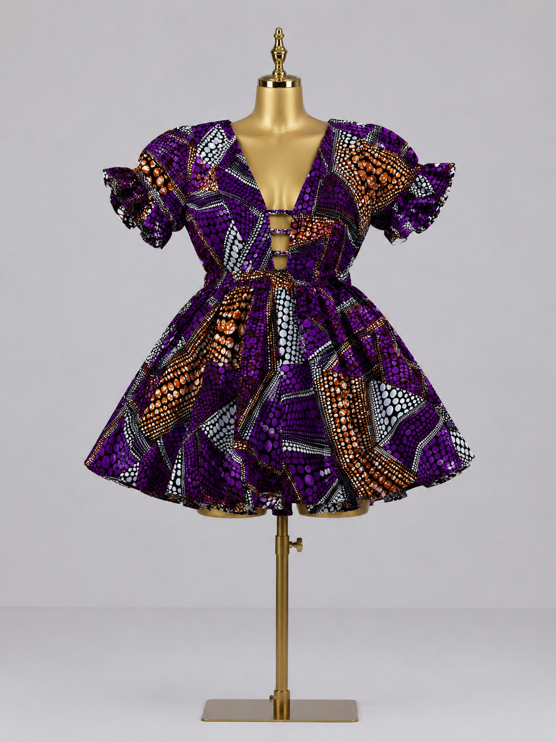 Nia Royal Amethyst African Print Dress