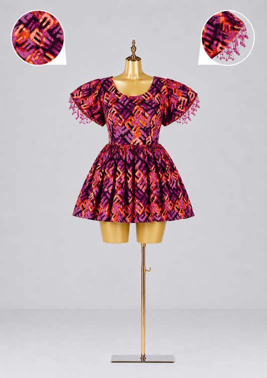 Amara Sunset Bloom African Print Dress