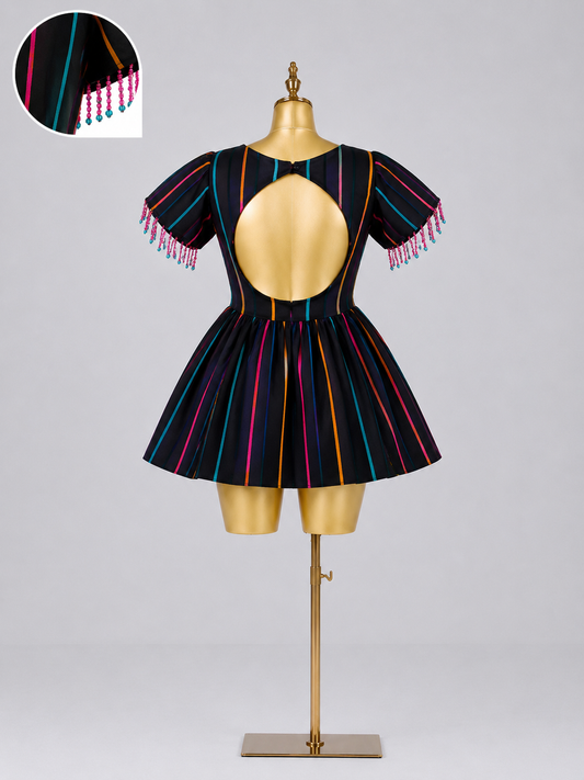 Amara Midnight Rainbow Heritage African Print Dress