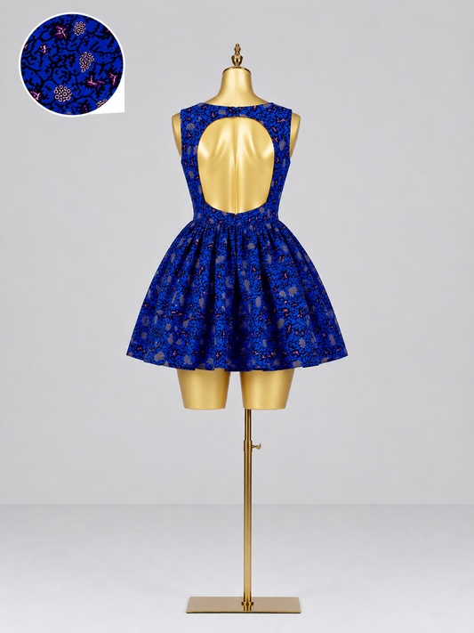 Zuri Indigo Bloom African Print Dress